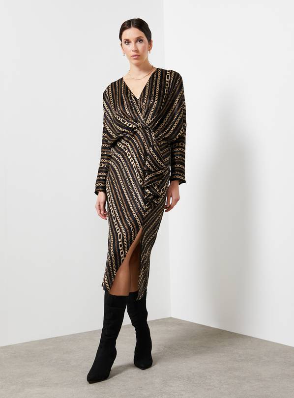 For All the Love Printed Batwing Drape Dress 18
